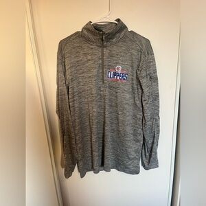 Los Angeles Clippers 1/4 Zip Pullover Adult Medium Gray NBA UNK Polyester unisex